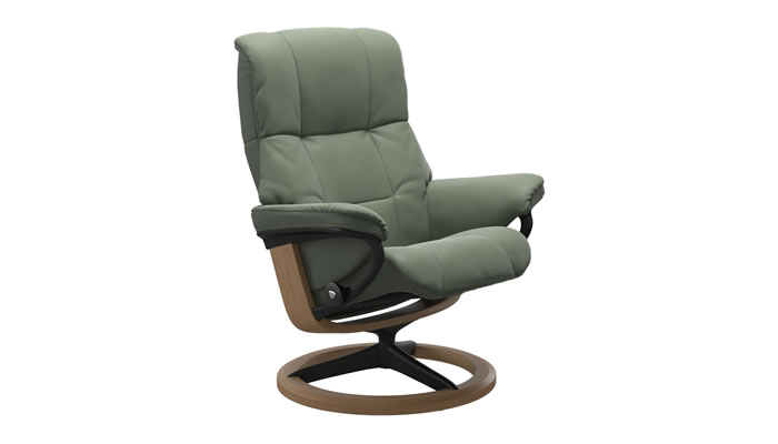 Stressless Mayfair Recliner with Signature Base in Batick Thyme Green Leather